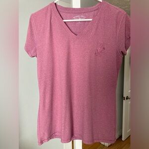 Pink V-Neck Short Sleeve T-Shirt